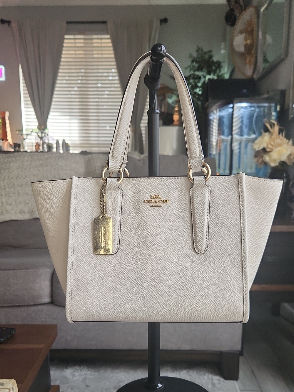 Coach Mini Christie Carryall Satchel - Ivory Crossgrain Leather